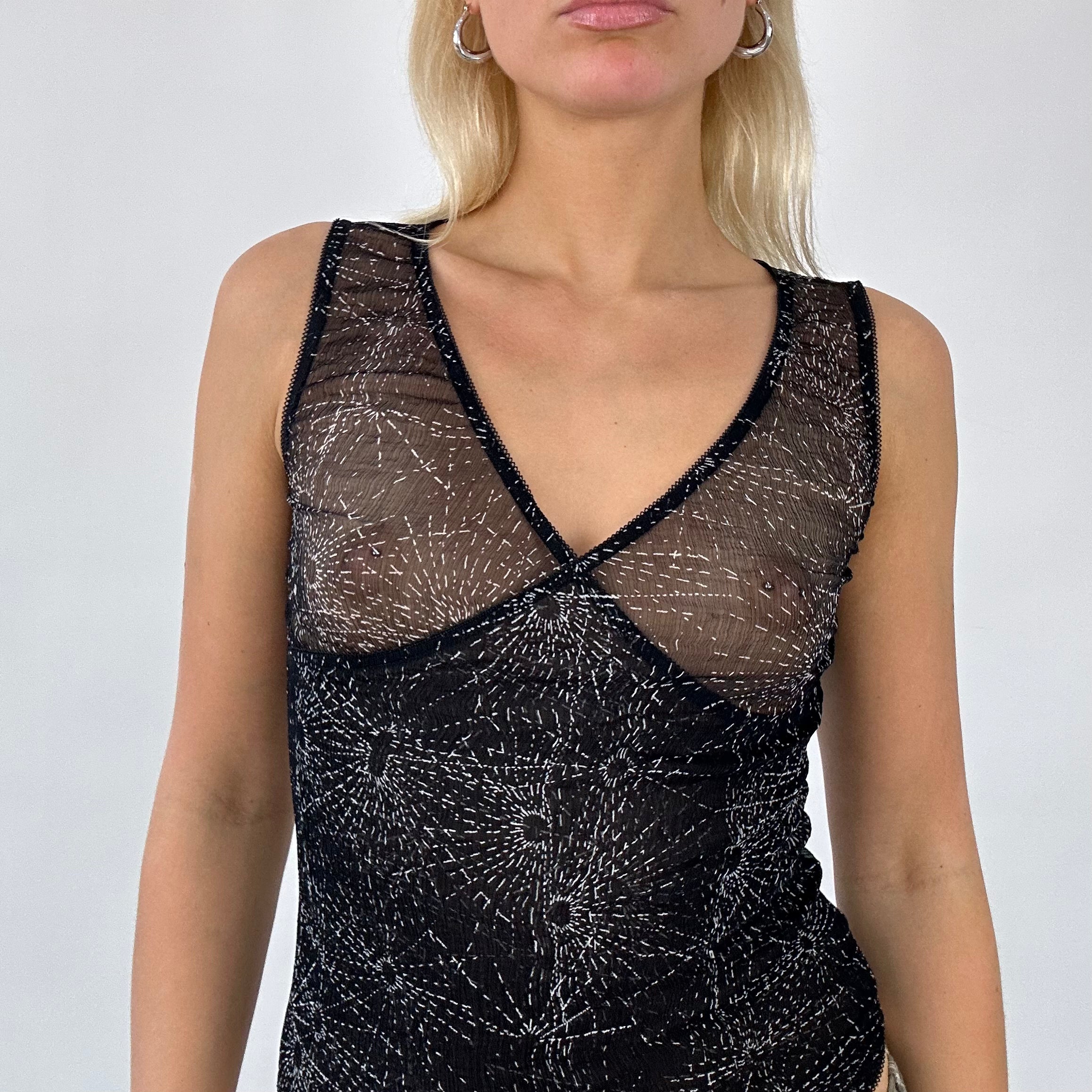 Fishnet vest top shop