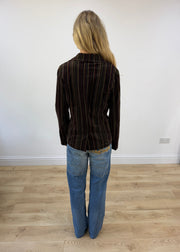 medium purple and green pinstripe blazer jacket - image 7