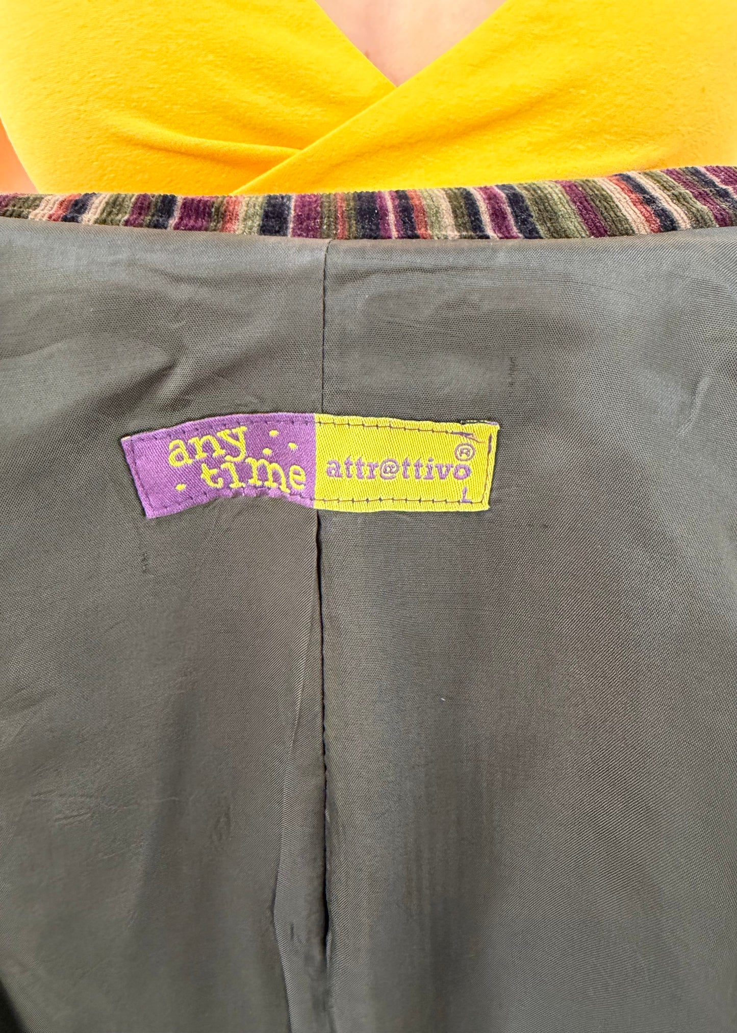 medium purple and green pinstripe blazer jacket - image 8