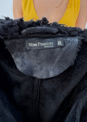 small black miss passion faux leather shearling jacket - image 8