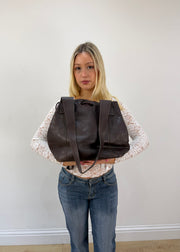 largo large brown leather shoulder bag 3