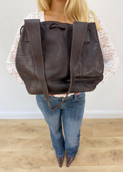 largo large brown leather shoulder bag 4
