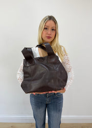 largo large brown leather shoulder bag 5