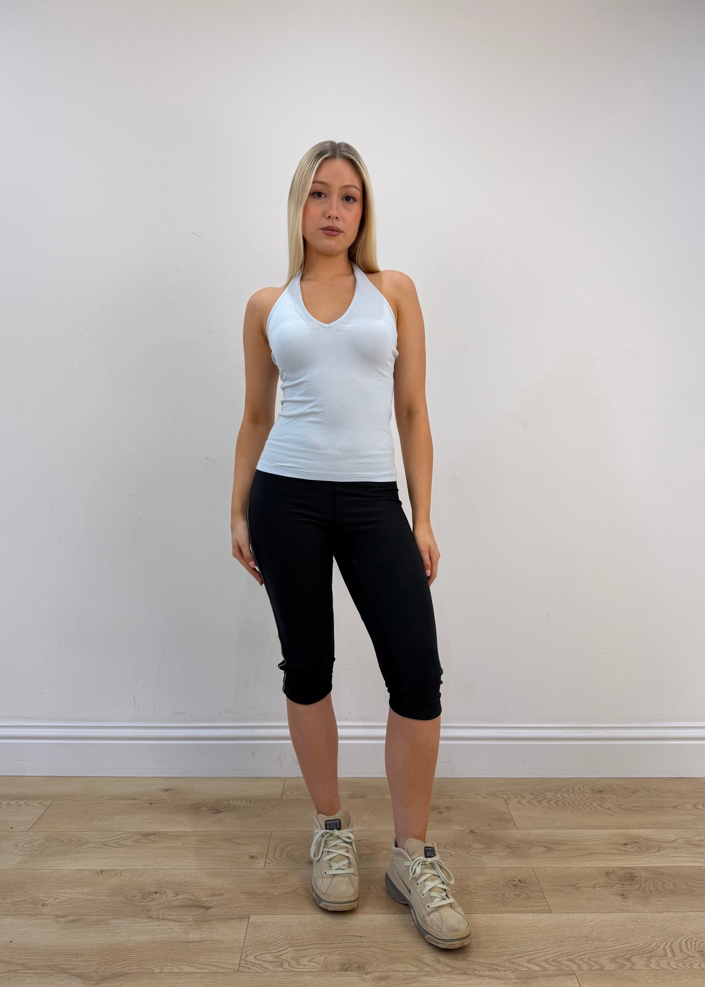 extra small light blue halterneck top