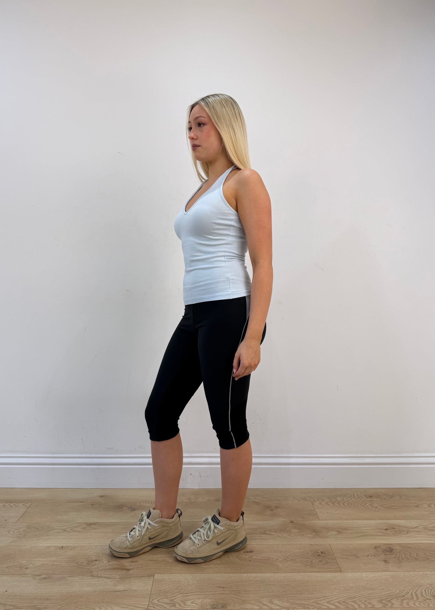 extra small light blue halterneck top