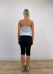 extra small light blue halterneck top