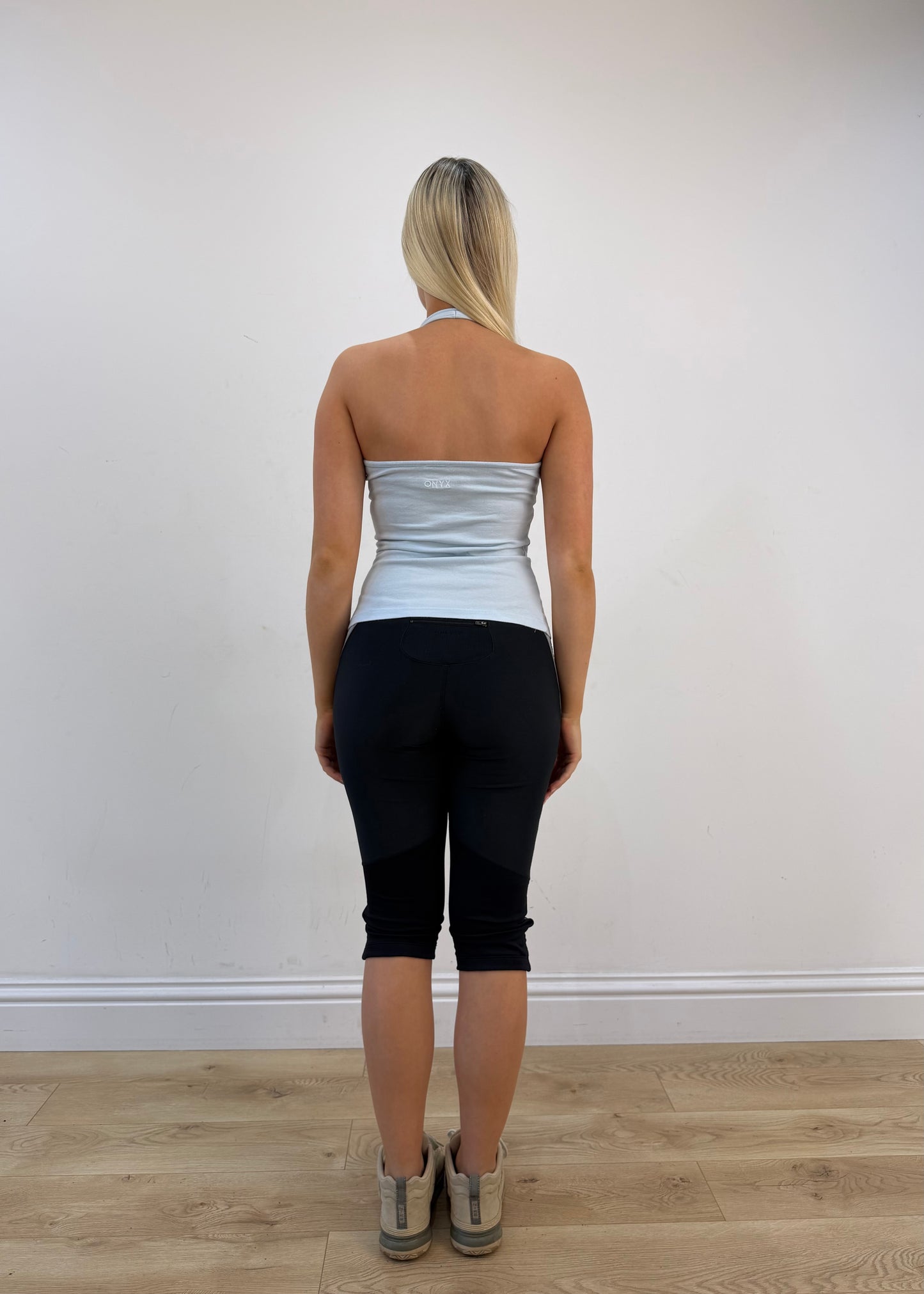 extra small light blue halterneck top