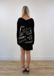 extra small/small black desigual asymmetric mini dress