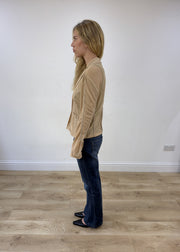 Medium beige sheer panel blazer photo 5
