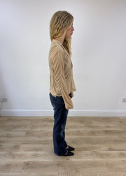 Medium beige sheer panel blazer photo 6