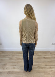 Medium beige sheer panel blazer photo 7