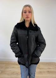 medium black shearling jacket image 3