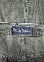 medium green corduroy mini skirt care label
