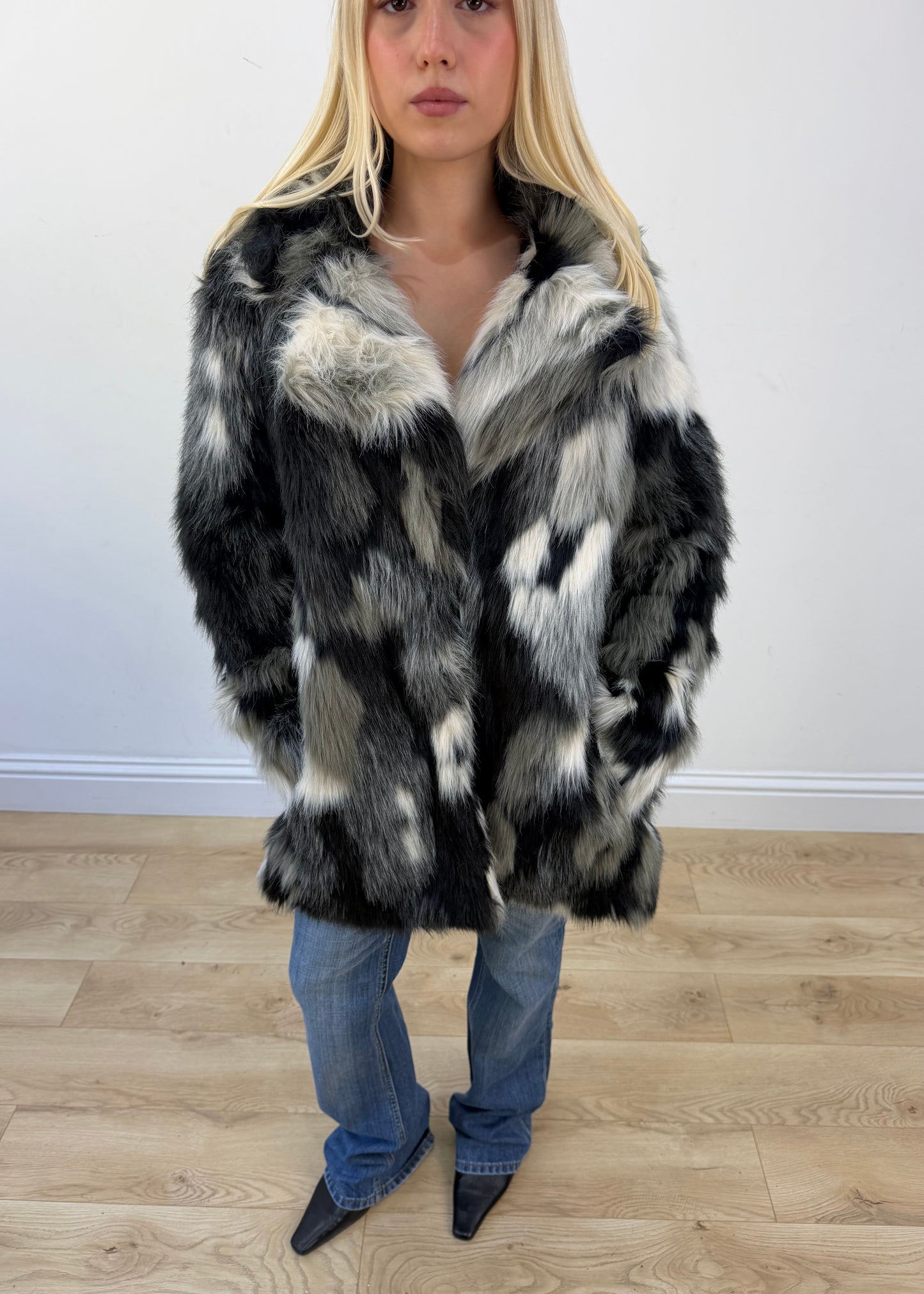 medium grey mixed faux fur jacket 2