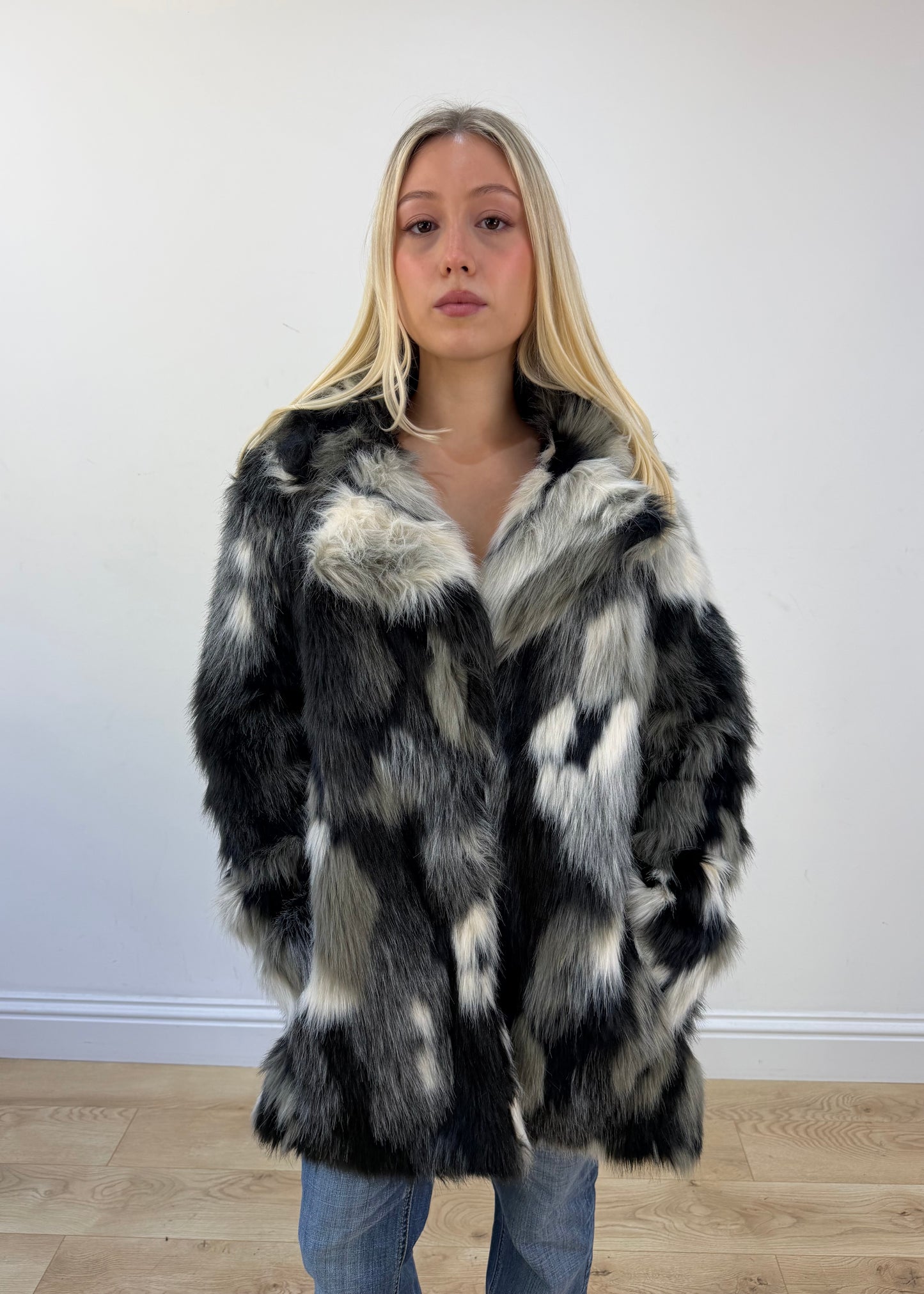 medium grey mixed faux fur jacket 3