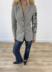 Medium black and white Versace gingham blazer photo 2