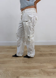 medium white Yessica cargo trousers side view