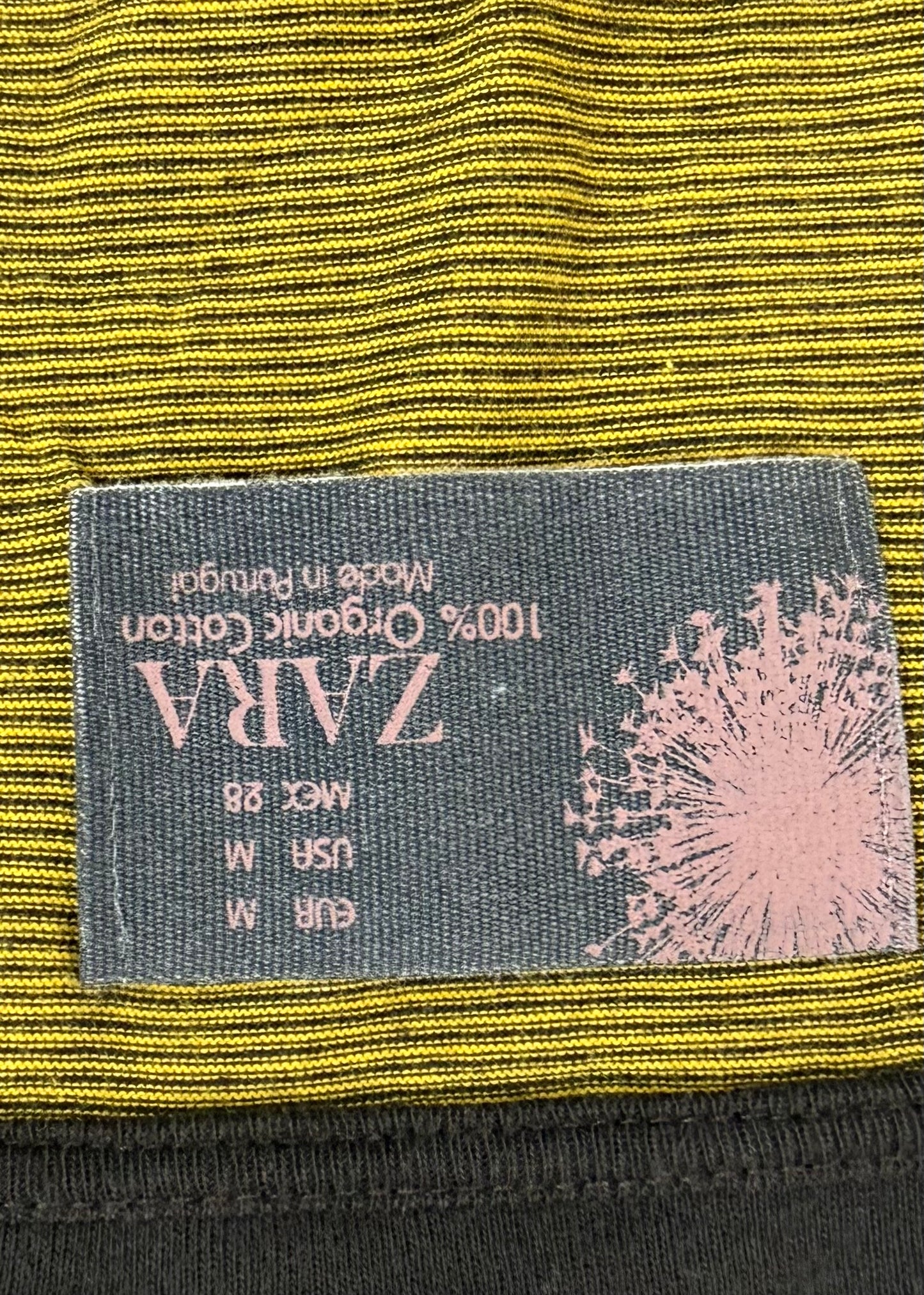 zara size medium organic cotton label