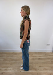 small thesis multicolour faux fur dual zip gilet image 6