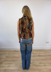 small thesis multicolour faux fur dual zip gilet image 8