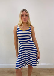 small white and blue la martina stripy dress