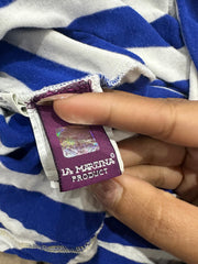 small white and blue la martina stripy dress label