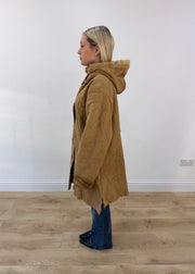 medium tan hooded corduroy coat 5