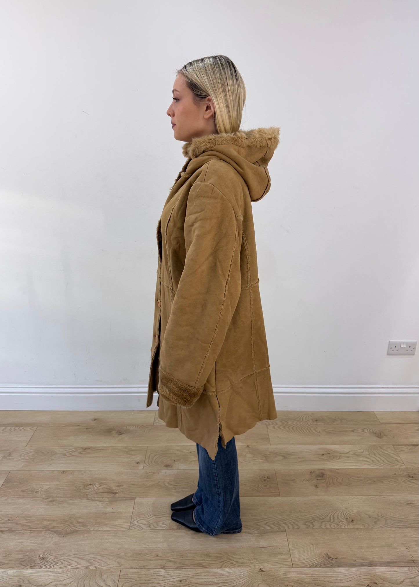 medium tan hooded corduroy coat 5