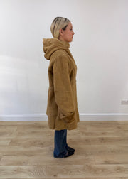 medium tan hooded corduroy coat 6