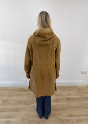 medium tan hooded corduroy coat 7