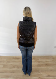 medium black kaporal glossy padded gilet 7