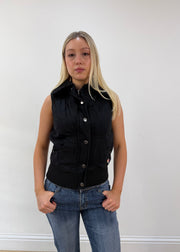 extra small black fishbone fitted gilet 3