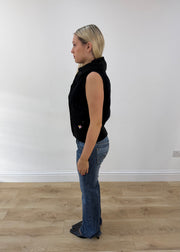 extra small black fishbone fitted gilet 5