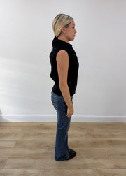 extra small black fishbone fitted gilet 6