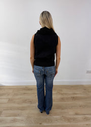 extra small black fishbone fitted gilet 7