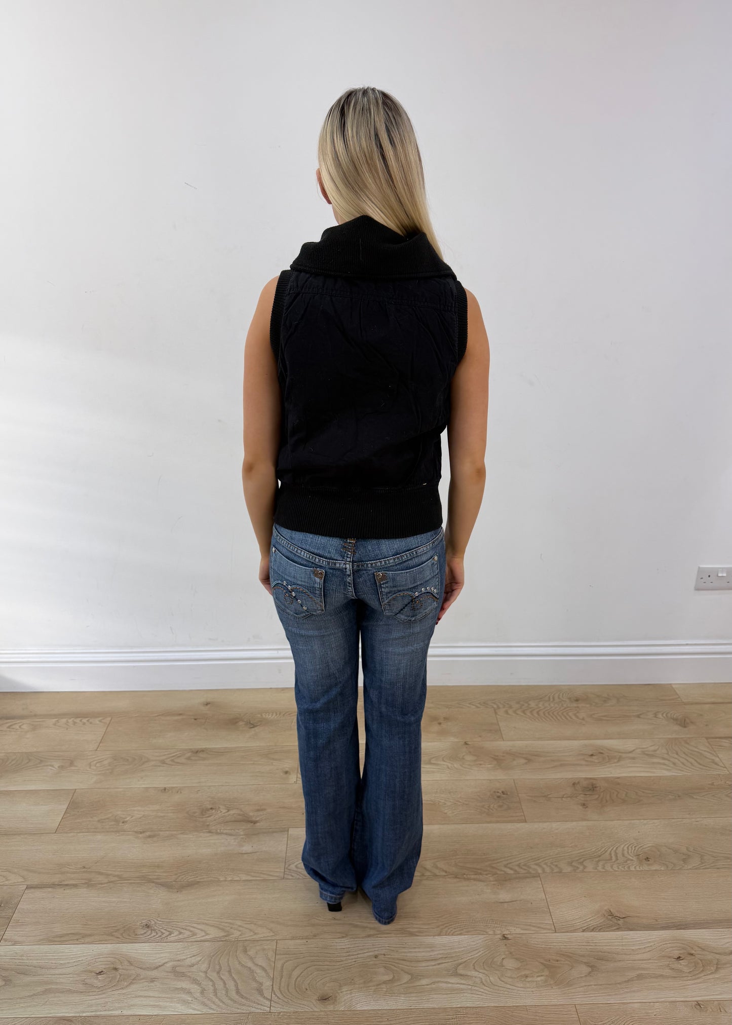 extra small black fishbone fitted gilet 7