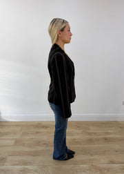 medium black vunic pinstripe blazer 6