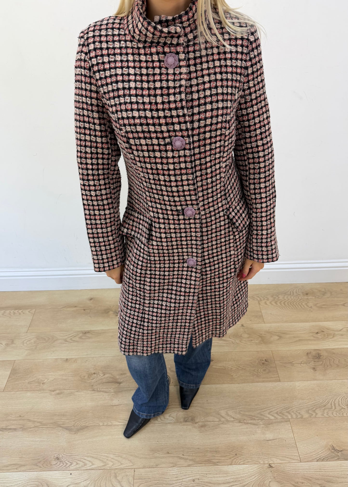 extra large brown gloris check long coat 2