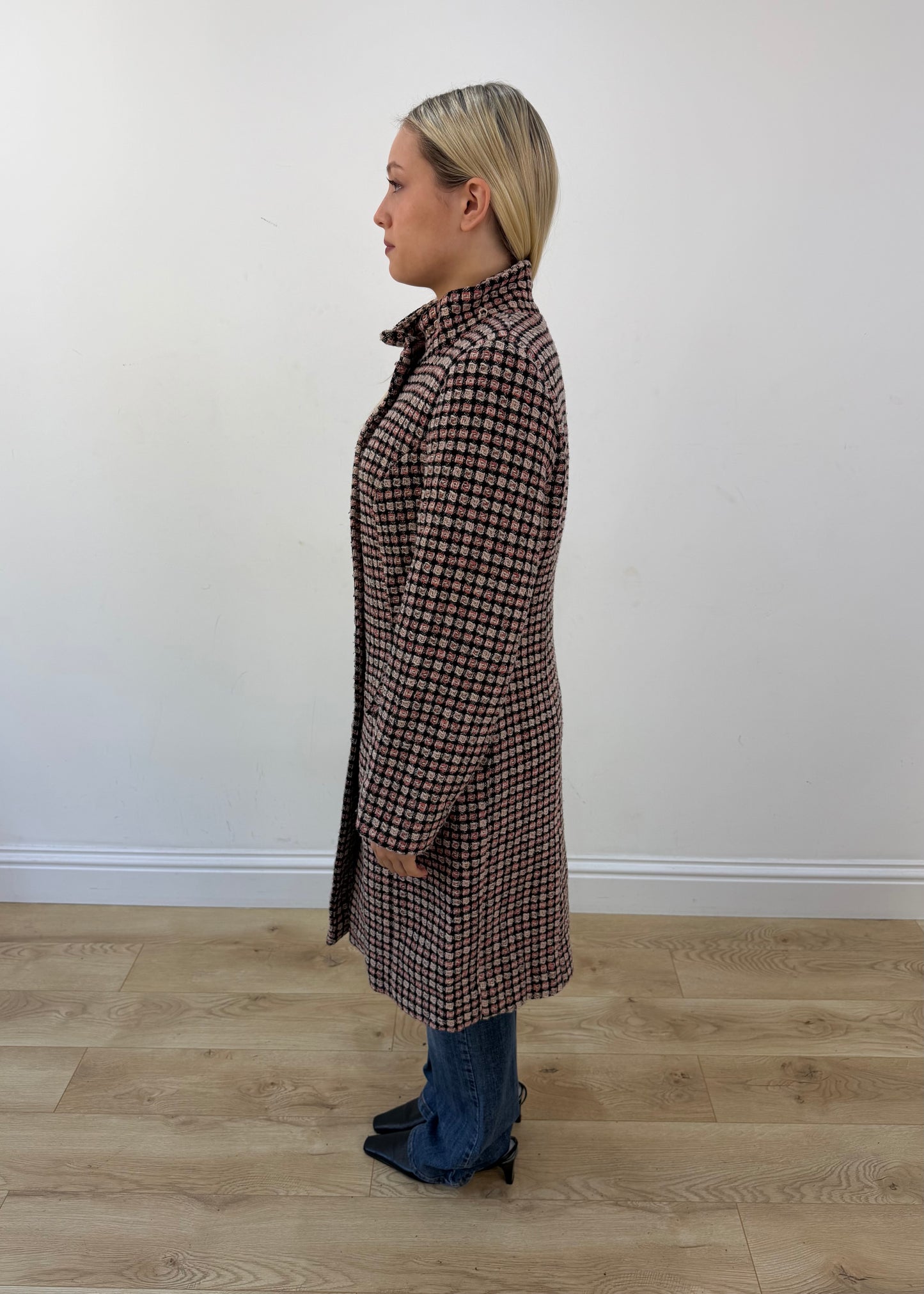 extra large brown gloris check long coat 5