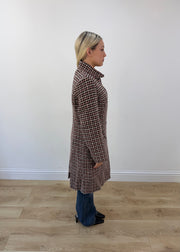 extra large brown gloris check long coat 6