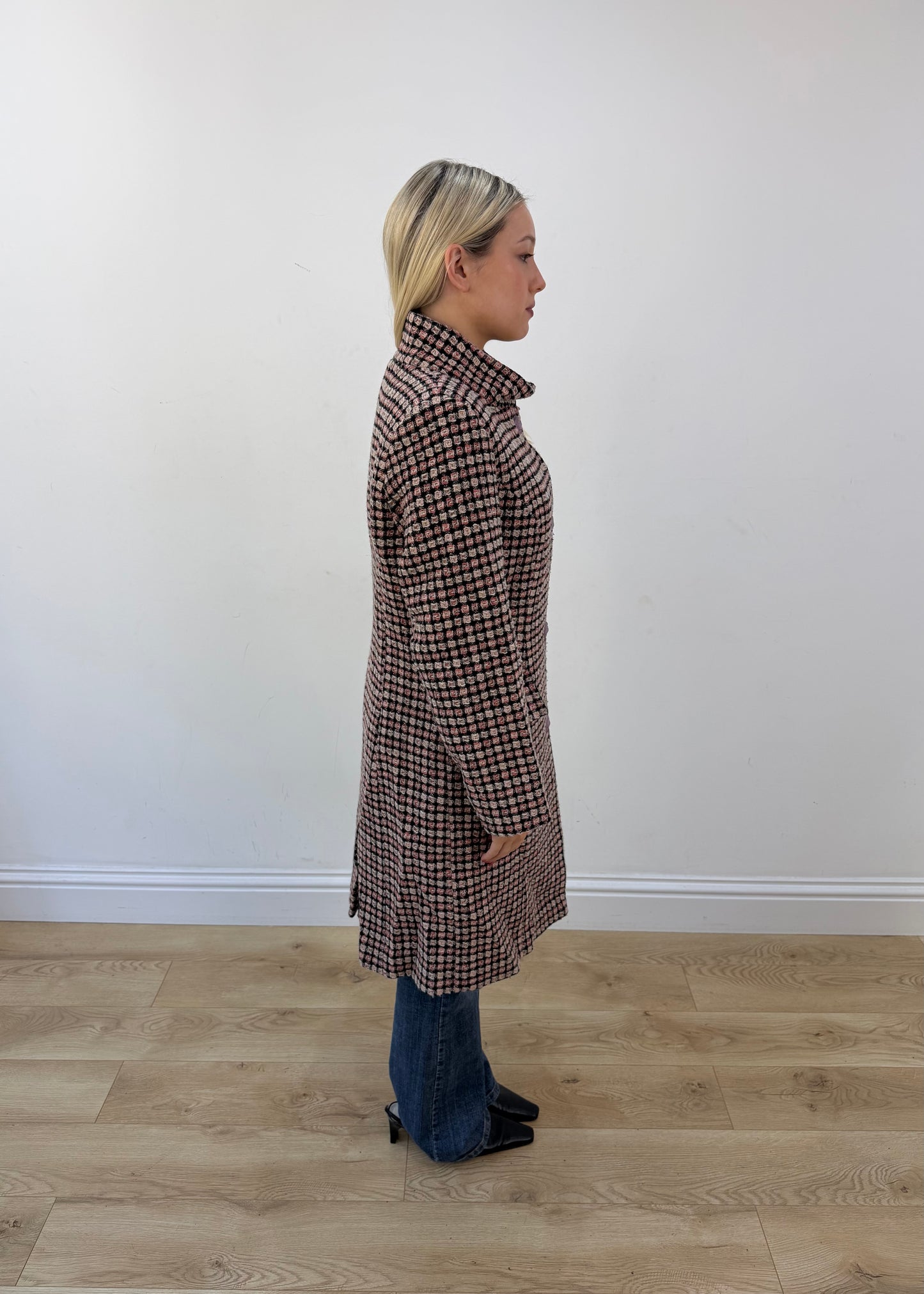 extra large brown gloris check long coat 6