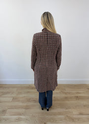 extra large brown gloris check long coat 7