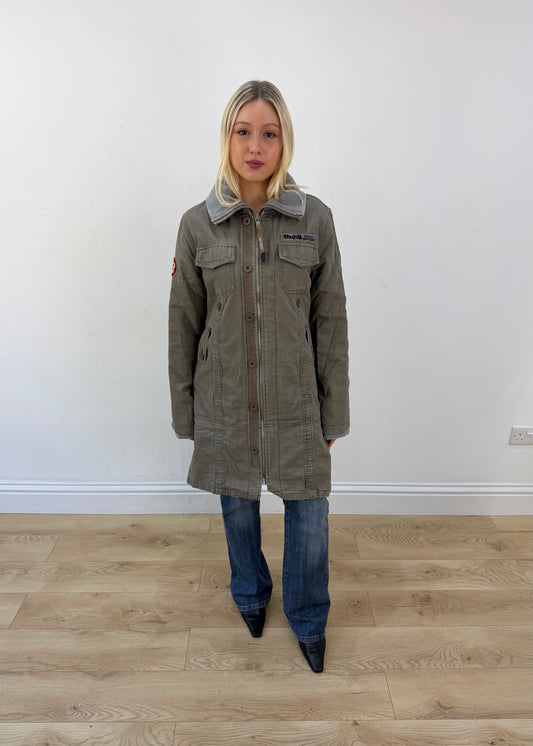 medium grey khujo utility parka coat 1