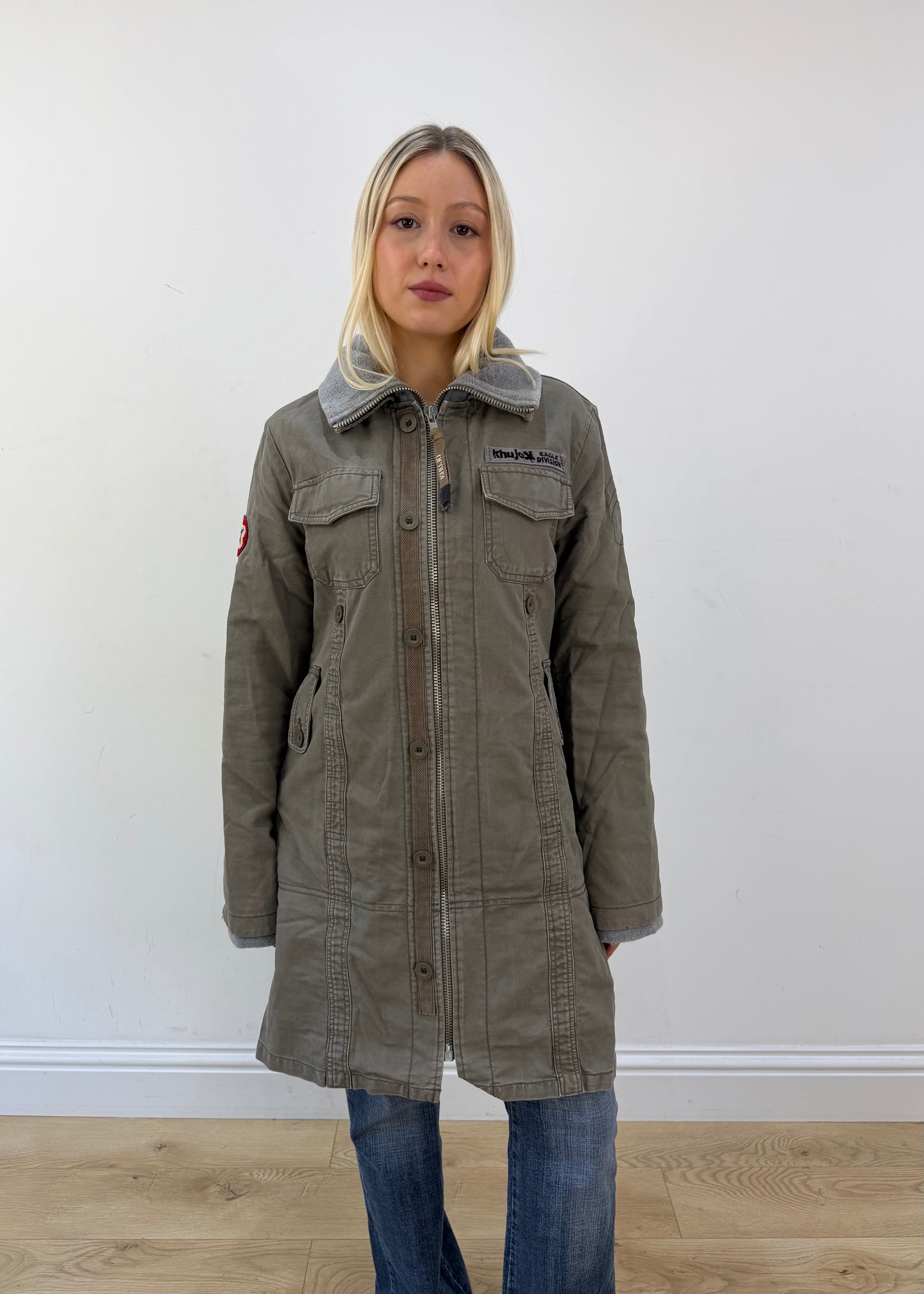 medium grey khujo utility parka coat 3