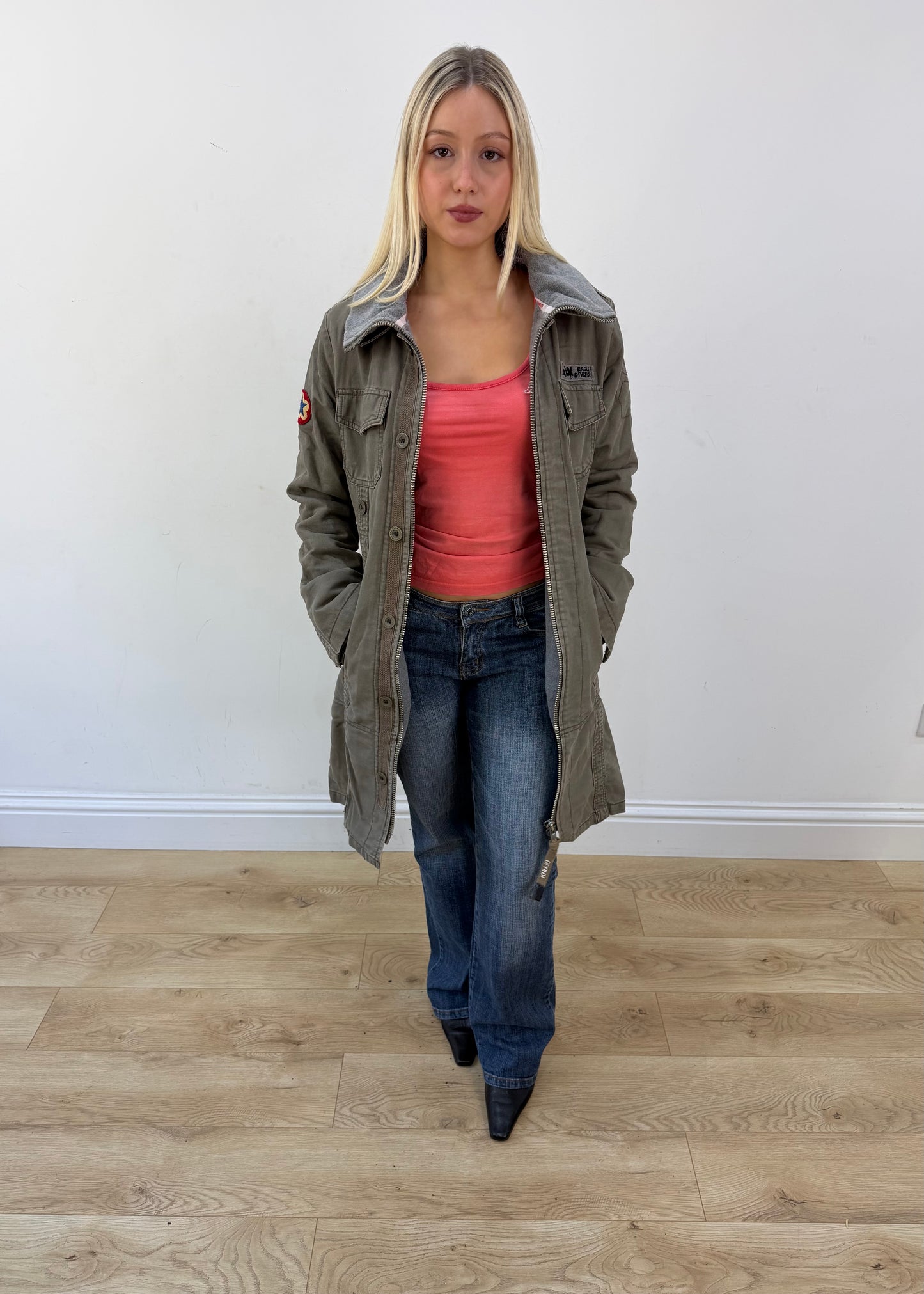 medium grey khujo utility parka coat 4