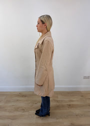 medium beige fashion onyx double breasted trench coat 5