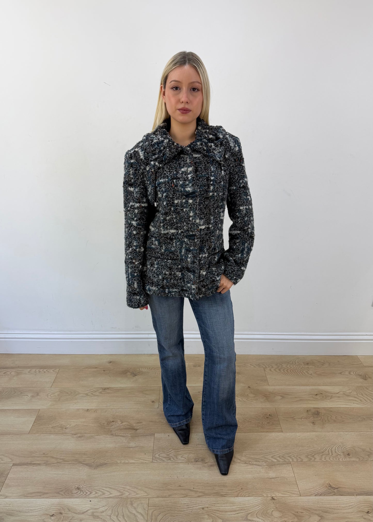 medium black and white tweed jacket 1