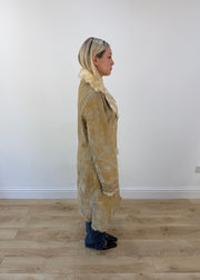 large beige i-ket long shearling style coat 6
