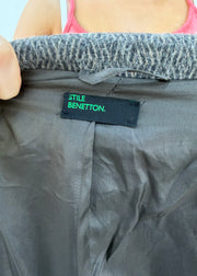 medium grey benetton belted coat 8