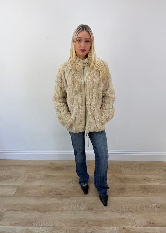 extra large cream gamble faux fur jacket 1